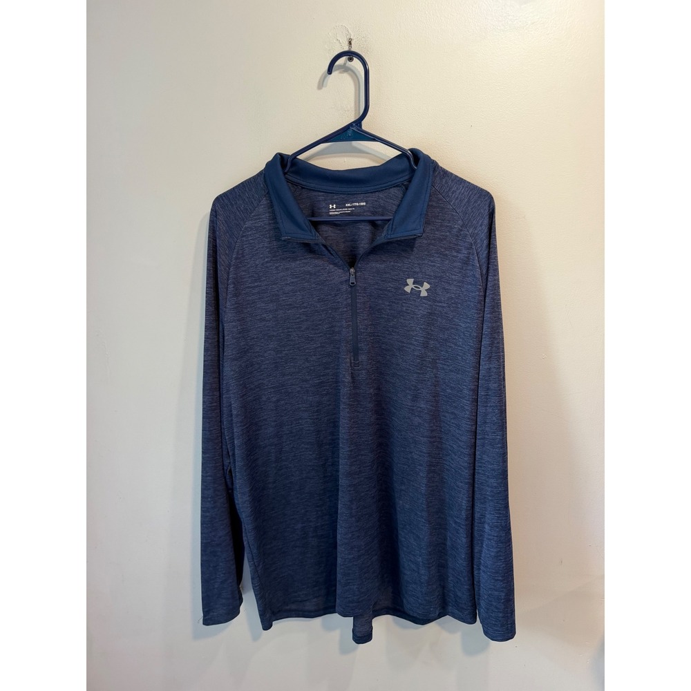 Under‎ Armour Mens Tech 2.0 1/2 Zip Pullover Navy Blue Heather XXL Loose Fit